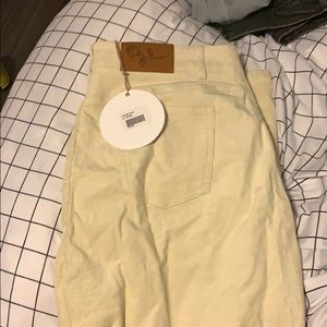 Corduroy light yellow jeans